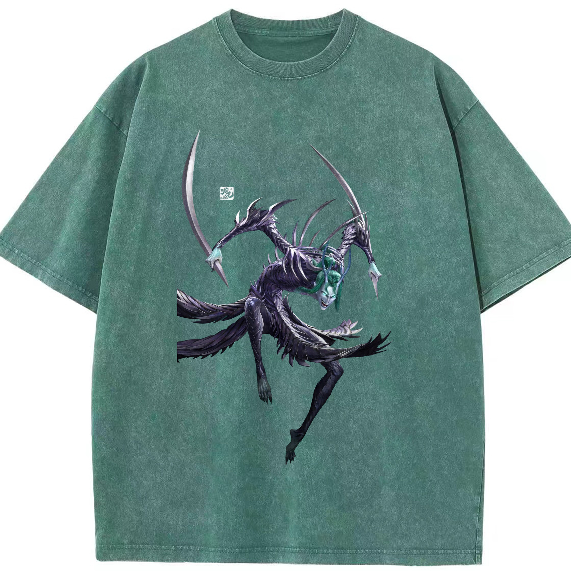 （画像用） Ne Zha 2 ナタ 魔童の大暴れ 綿100% ヴィンテージ風 半袖Tシャツ（フロントプリント）